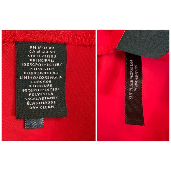 Lauren Ralph Lauren Runway Taffeta Ball Gown Dress Red Black With Pockets Size 6 - Picture 9 of 9